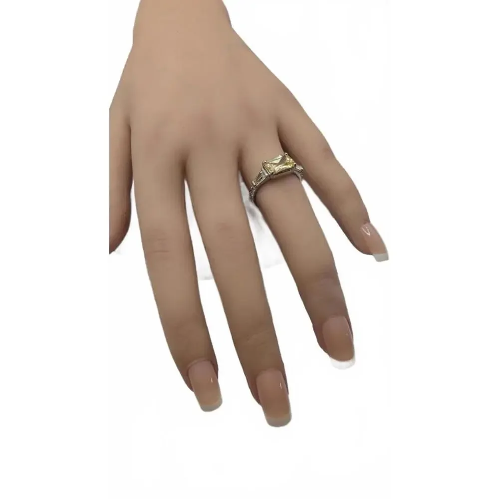 Elegant Vintage-Style Yellow Stone Ring Size 6 - Picture 6 of 7